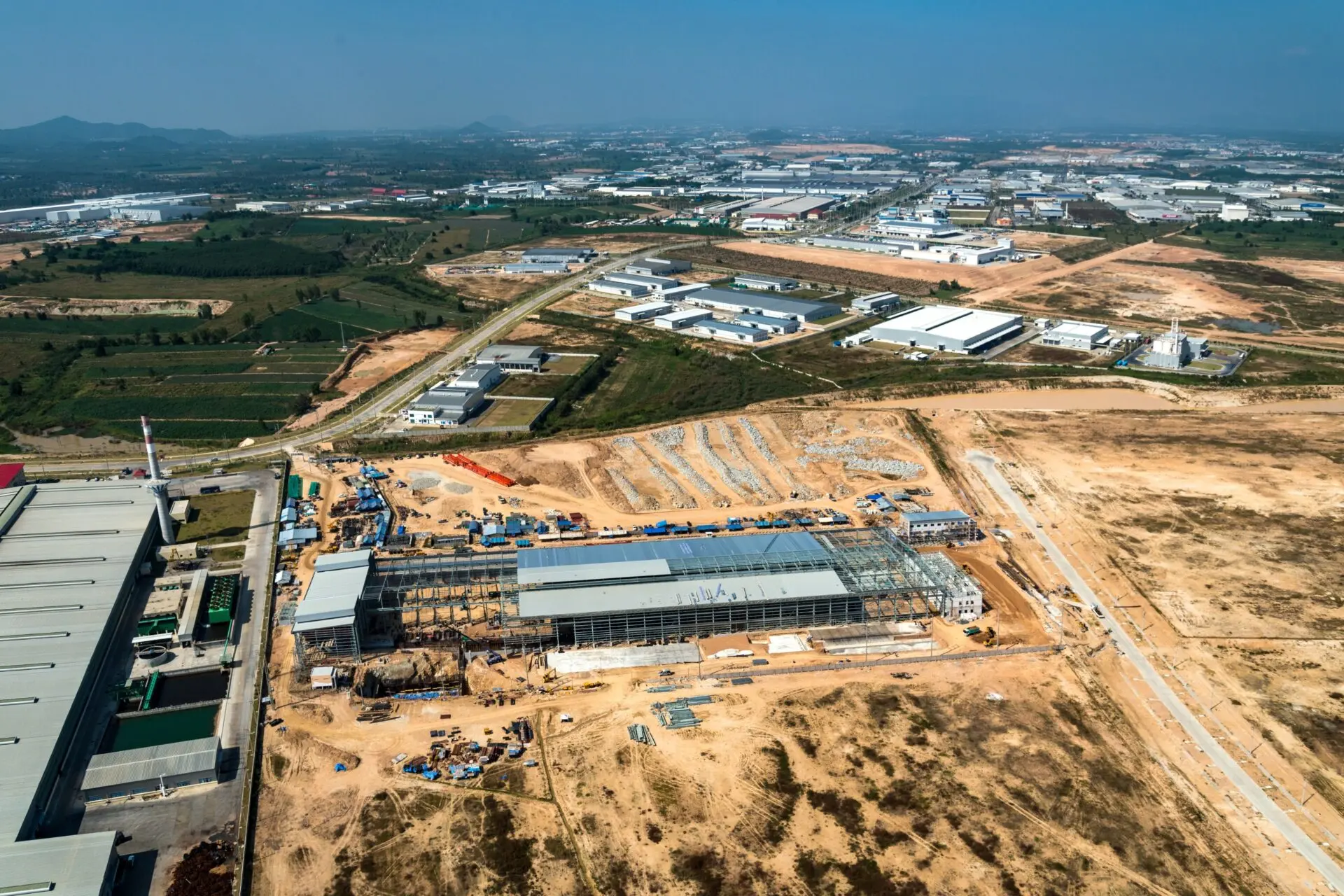 aerial view of land development